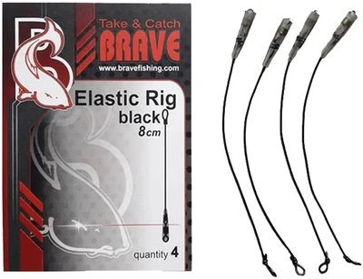Готовий фідергам повідець Brave Elastic Rig White 8 см, BERW8, 4шт в уп.,BERW8
