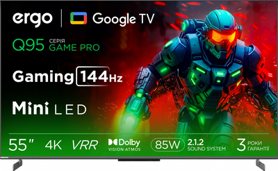 Телевізор Ergo MiniLED 55" 55MQ95+ Геймпад бездротовий Ergo GG04BT у подарунок!