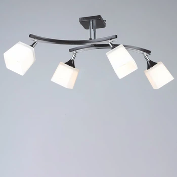 Люстра потолочная Light House SRS-18311/4 BK+CH черный + хром, плафон белый