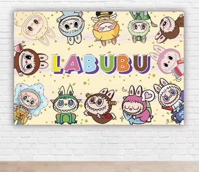 Бумажный плакат "Labubu. Лабубу. Монстрики" 100х150 см