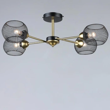 Стельова люстра Light House SRS-20127/4 BK+COP чорний + мідь