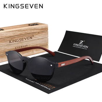 Поляризационные солнцезащитные очки для мужчин и женщин KINGSEVEN R5790 Gray Wooden