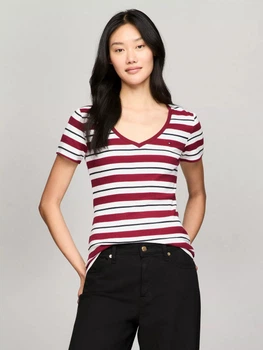 Футболка хлопковая женская Tommy Hilfiger 244083115 M Белая/Красная (1159835599)
