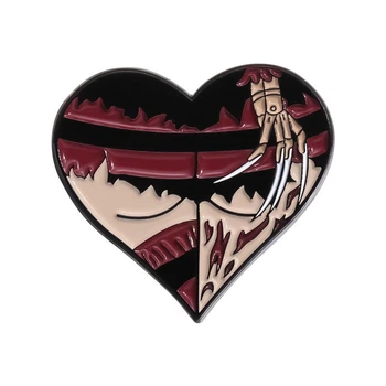 Значок, пін на одяг, рюкзак серія «Серце, скелет» PIN-0253
