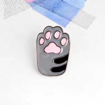 Значок, пин на одежду, рюкзак серия «Кот, кошка, лапка» PIN-0162