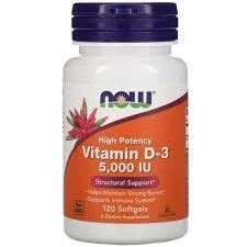 Вітаміни Now Foods Вітамін D3 5000IU 120 желатинових капсул