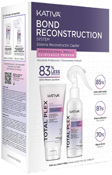 Zestaw do regeneracji wlosow Kativa Total Plex Koncentrat 70 ml + Rekonstruktor 60 ml (7750075063044) (955555906951049) - Outlet