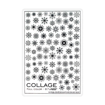 Слайдер-дизайн для ногтей Collage FC-87 Снежинки черные