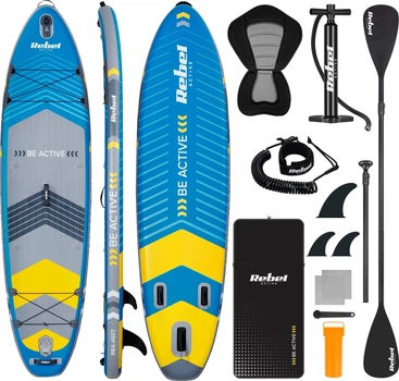Надувна SUP дошка (Сапборд) Rebel Active RBA-4507 335 синьо-сіра