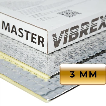 Виброизоляция стандарт класса Vibrex Master 3*350*500 (шумоизоляция, шумка, обесшумка, шумовиброизоляция автомобиля)