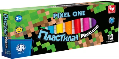 Пластилин восковой Школярик Pixel One круглый 140 г, 12 цветов, 303221005-UA