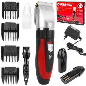 Машинка для стрижки животных Mar-Pol Ceramic Edge 35 Вт, 2 съемных аккумулятора, 4 насадки (M79352A)