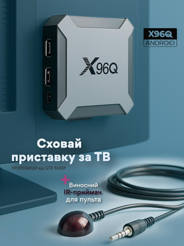 Медиаплеер X96Q 2/16Gb + Выносной IR-приемник для пульта