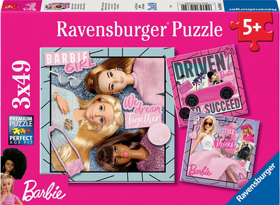 Puzzle Ravensburger Barbie 3x49 elementów (10105684) (4005556056842)