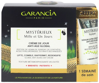 Zestaw do pielęgnacji twarzy Garancia Mysterious Mille et Un Jours Krem Global Anti-Ageing Day 30 ml + Serum 5 ml (3700928802669)