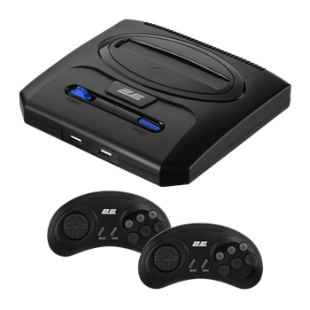 Консоль 2E 16bit Sega Mega Drive Wireless Сontrollers + 2 Бездротових Геймпада Black + 913 Вбудованих Ігор