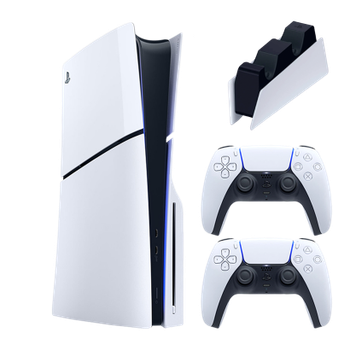 Набір Консоль Sony PlayStation 5 Slim Blu-ray 1TB White + Геймпад Бездротовий DualSense + Зарядний Пристрій Дротовий DualSense