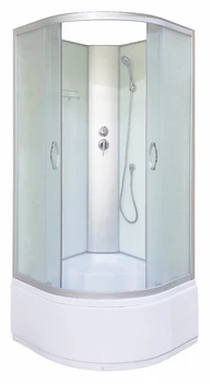 Душевой бокс Ko&Po 6021 90х90 без крыши, матовые стекла, глубокий поддон, раздвижные двери