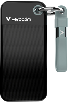 Dysk SSD Verbatim Pocket SSD 2TB USB 3.2 Gen 2 Type-C Black-Grey ('0023942321941) External