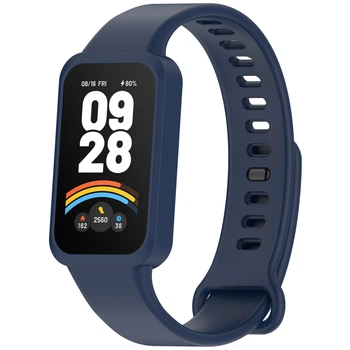 Силіконовий ремінець для фітнес браслетів Xiaomi Smart Band 9 Active Redmi Smart Band 3, Silicone, Midnight Blue, зі зручною застібкою, на фітнес трекер та смарт годинник, ArmorStandart (ARM85584)