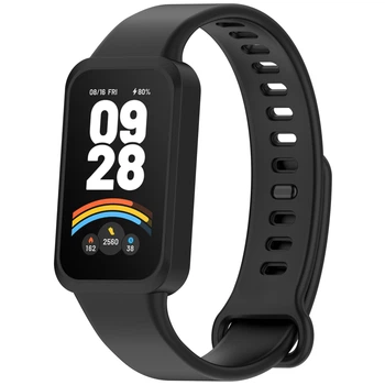 Силіконовий ремінець для фітнес браслетів Xiaomi Smart Band 9 Active Redmi Smart Band 3, Silicone, Black, зі зручною застібкою, на фітнес трекер та смарт годинник, ArmorStandart (ARM85579)