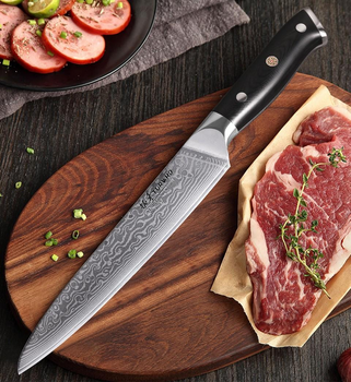 Японський ніж Santoku з дамаської сталі у подарунковій упаковці TURWHO 8" для м'яса та риби (VG10 Steel)
