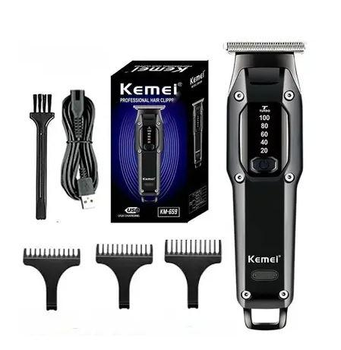 Машинка для стрижки волос триммер Kemei KM 659 аккумуляторная 3 насадки