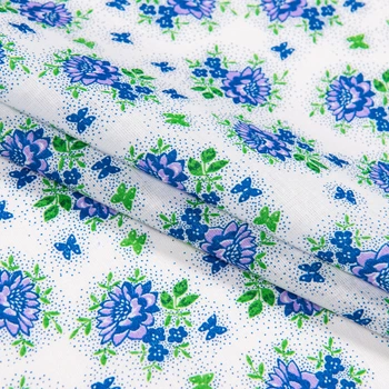 Ткань ситец 67-ТКЧ цветы фиолетовый (103г/м.кв95см пог.м) 161422