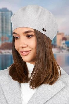 Берет Braxton «Амелия» двойной, серый (5119)