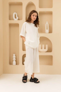 Летний костюм футболка кюлоты XXL-3XL. Белый