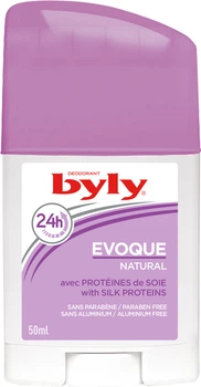 Дезодорант-стик Byly Evoque Natural Защита 24 часа С протеинами шелка для чувствительной кожи 50 мл (8411104017696)