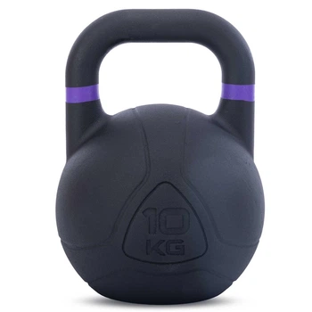 Гиря цільна чавунна змагальна забарвлена ​​LiveUp Competition Kettlebell 8044-10 вага 10кг