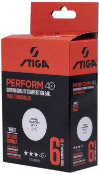 М'ячі для настільного тенісу Stiga BALL PERFORM 3-STAR 6-PACK 1113-2110-06 6 шт (7318688038448)