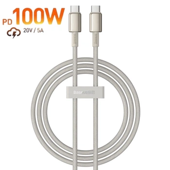 Кабель Type-C на Type-C Baseus Tungsten Gold Fast Charging Data Cable (1m, 100W, 5A, 480Mbps). Gold