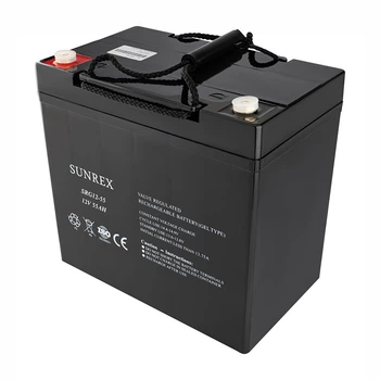 Аккумуляторная батарея SUNREX SRG12-55, Емкость: 55Ah, 12V, 16.8kg, гелевый, размеры: 229x138x208мм (ИБП UPS) (2337224)