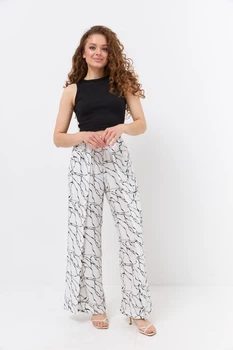 Брюки палаццо з імітацією запаху Wear me XS Білий (2_25_11582)