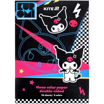 Папір кольоровий неон Kite Kuromi А4 (10арк/5кол) (HK24-252-2)