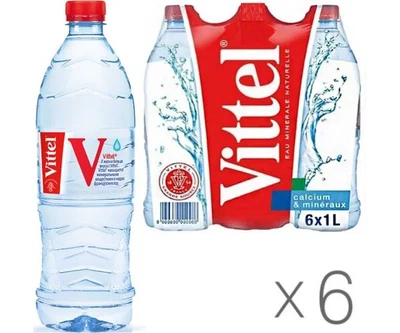 Упаковка негазированной минеральной воды Vittel, 6 шт. х 1 л, ПЭТ