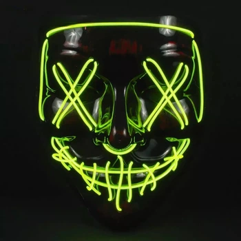 Неоновая маска Purge Mask Судная ночь, светящаяся салатовая