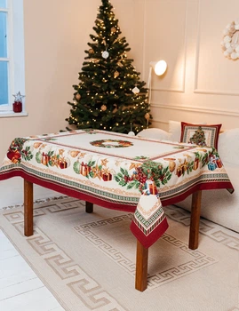 Скатертина Новорічна гобеленова 140х180 см. Premium JOUETS