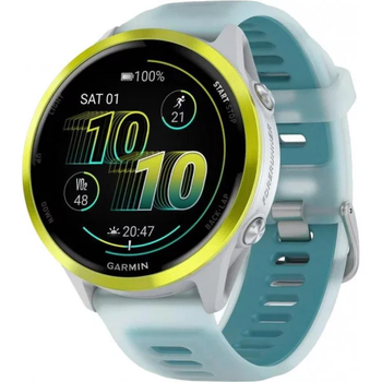 Смарт-часы GARMIN Forerunner 570 47mm Amp Yellow Aluminum w. Translucent Whitestone/Turquoise Band (010-02971-01)