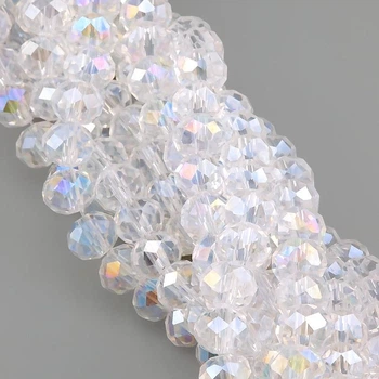 Бусины Swarovski огранка рондель 6х4,8 мм 40 см (+-85 шт.) АВ+ (БС6188а51)