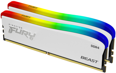 Оперативна пам'ять Kingston Fury DDR4-3200 32768MB PC4-25600 (Kit of 2x16384) Beast RGB Special Edition White (KF432C16BWAK2/32) (955555906991219) - Уцінка