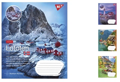 Тетради ученические 60 листов клетка. YES Northern travel, зошит дя записів 10 шт. в упаковке