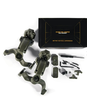 Крепление чебурашки WOSPORT на военный шлем для активных наушников Walkers Earmor M31 M32 олива