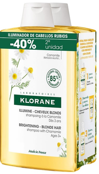 Zestaw szamponów do włosów blond Klorane z rumiankiem 2 x 400 ml (ZES3282779349154)