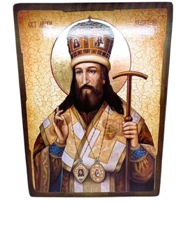 Икона митрополит Дмитрий Ростовский святой 300*400 мм (на дереве Ольха)