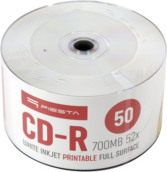 Dyski Fiesta CD-R 700 MB 52x FF White Inkjet Printable 50 szt. (F50P)