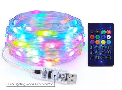 Розумна гірлянда 5 м Bluetooth 50 LED RGB Світлодіодна гірлянда з керуванням із телефона