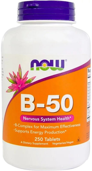 Kompleks witamin z grupy B Now Foods B-50 250 tabletek (733739004284)